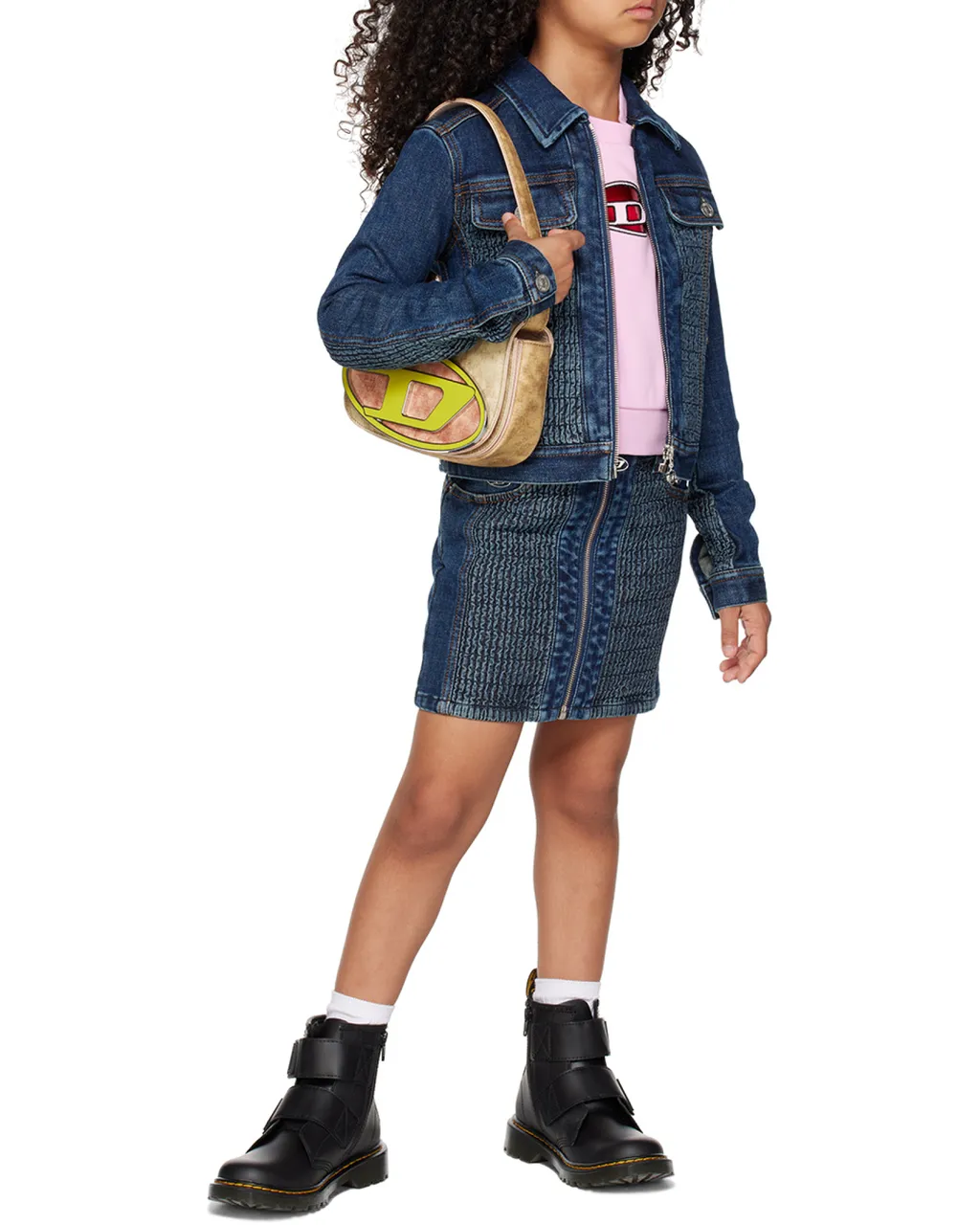 Long-Sleeved Zip-Up Denim Jacket