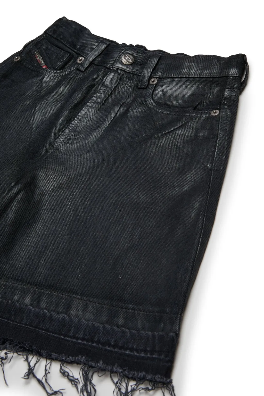 Raw-Cut Hem Denim Shorts