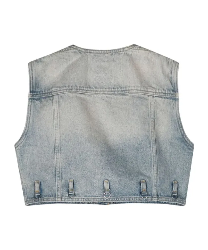 Multiflex Denim Cropped Vest