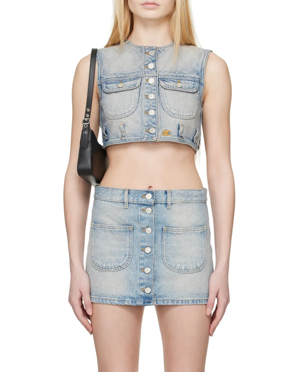 Multiflex Denim Cropped Vest