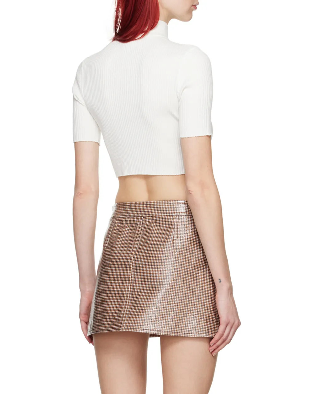 Mockneck Rib Knit Cropped Top