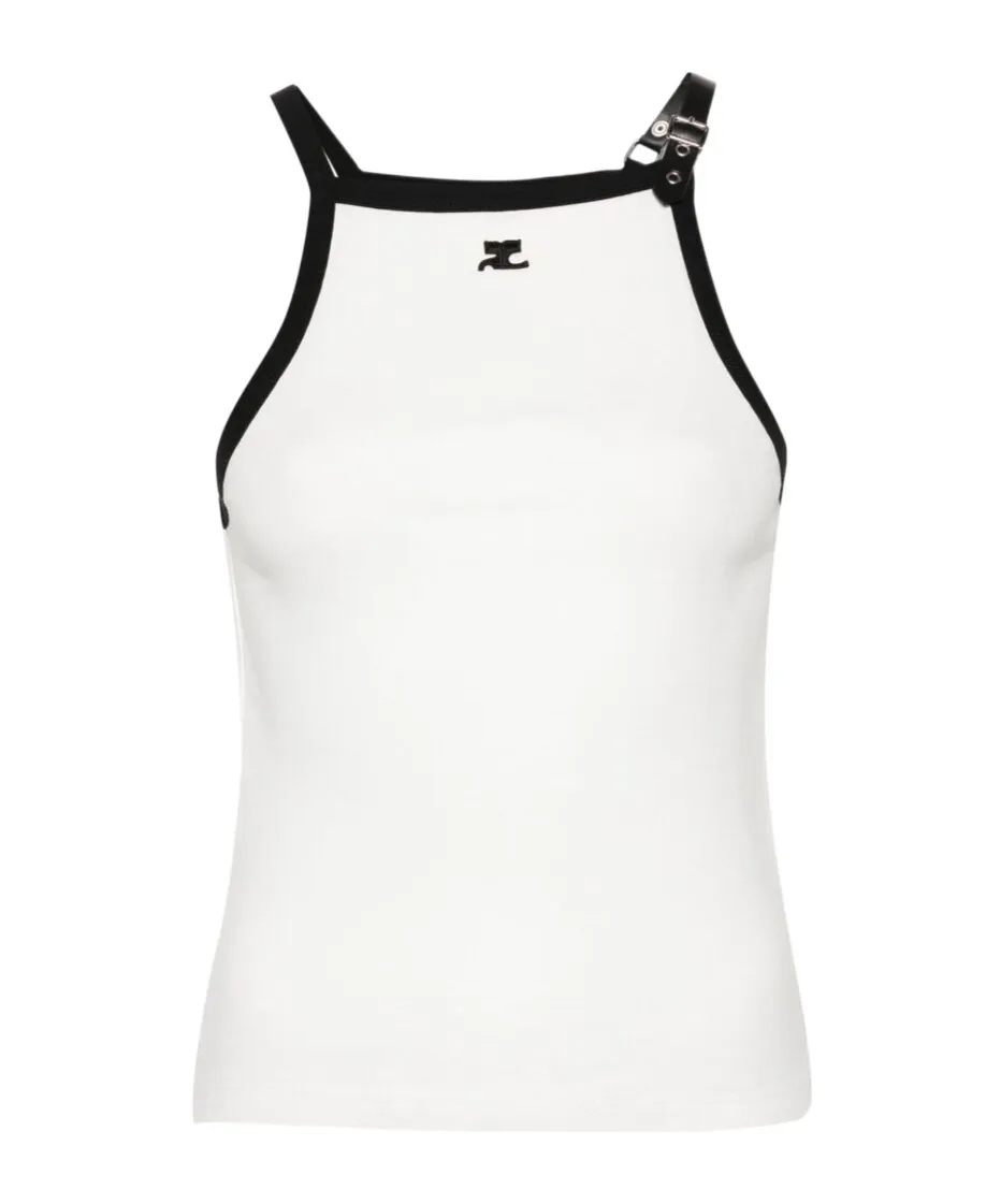 Buckle Detailed Halter-Neck Top