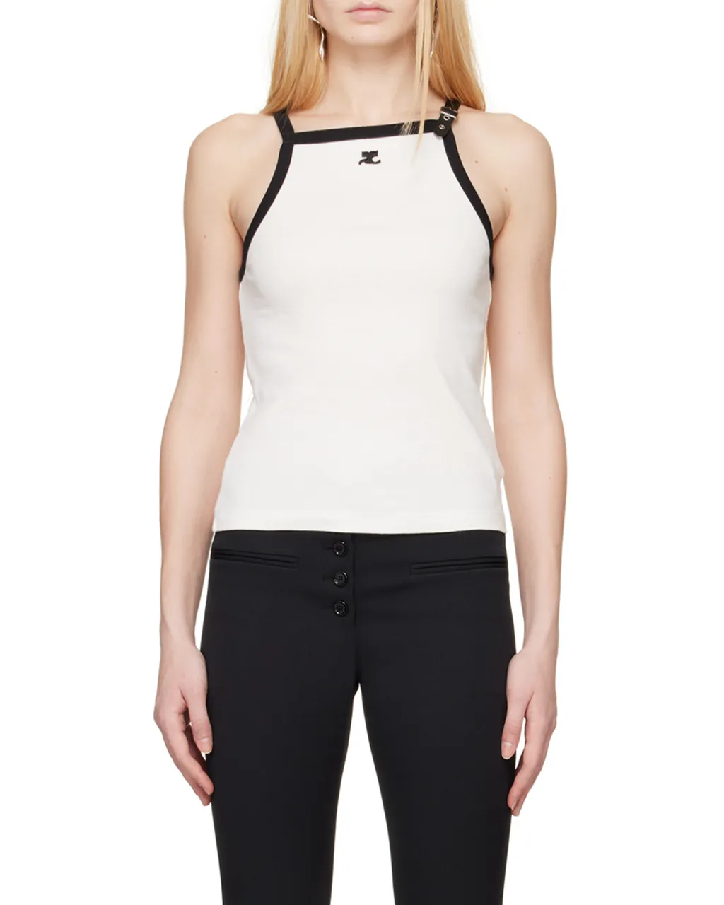 Buckle Detailed Halter-Neck Top