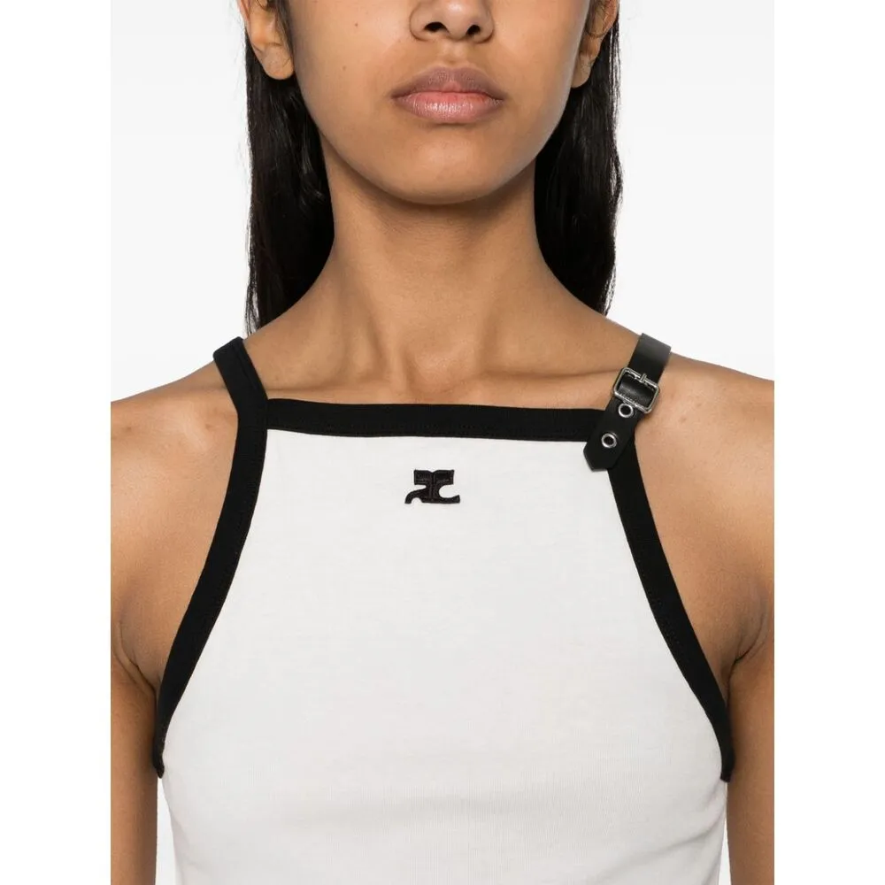 Buckle Detailed Halter-Neck Top