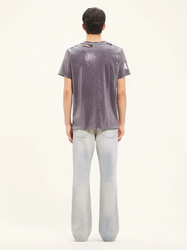 Embroidered Distressed T-Shirt