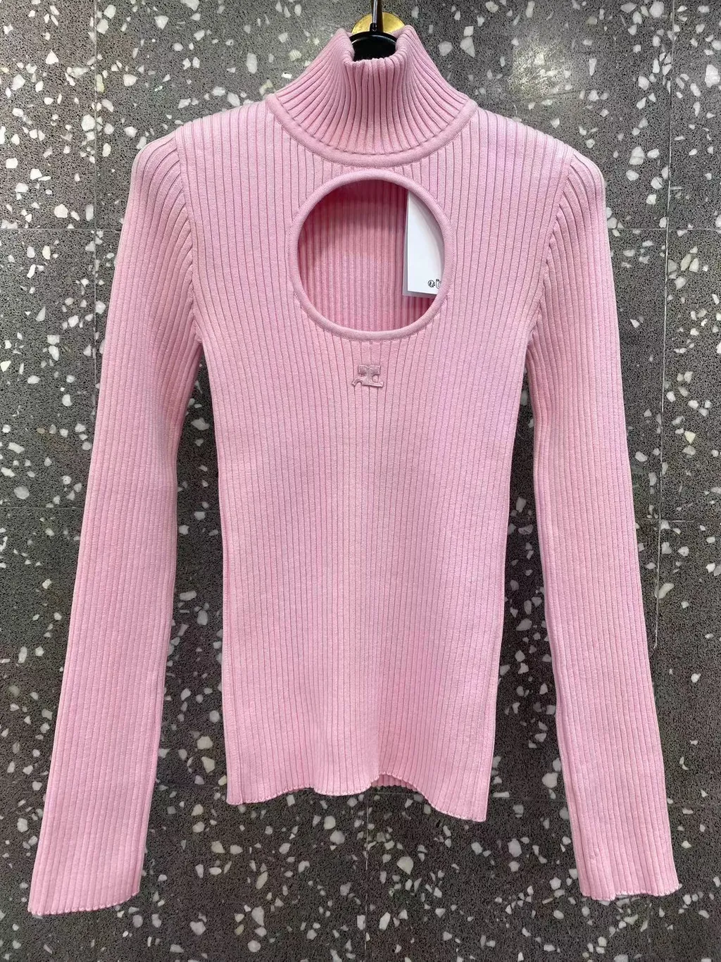 Ribbed Hollow-Out Sweater