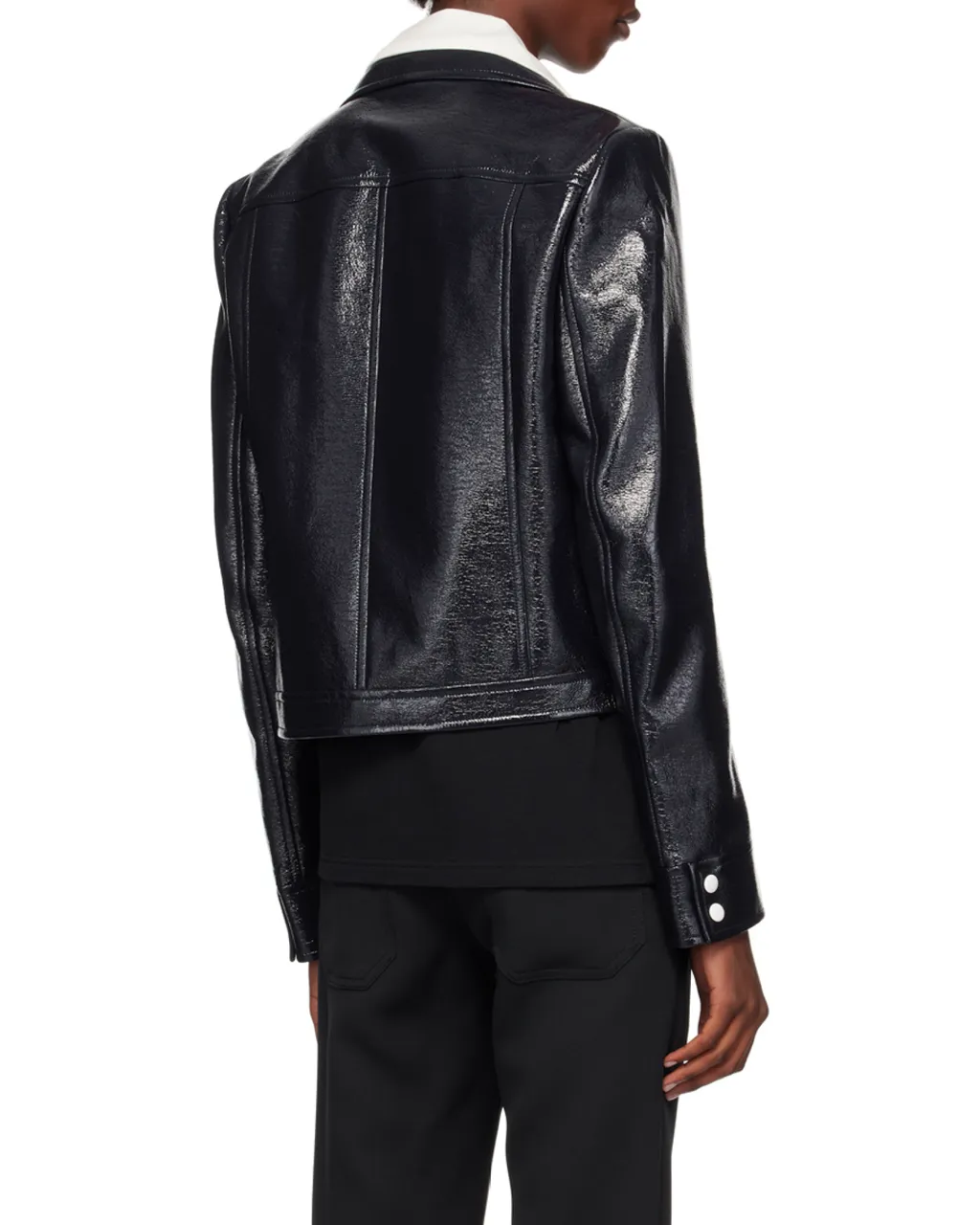 Faux-Leather Shirt Jacket
