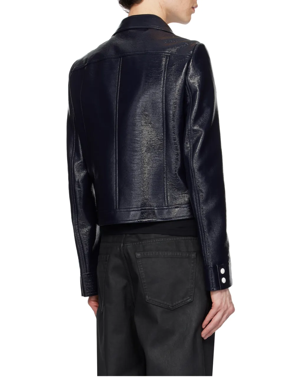 Faux-Leather Shirt Jacket