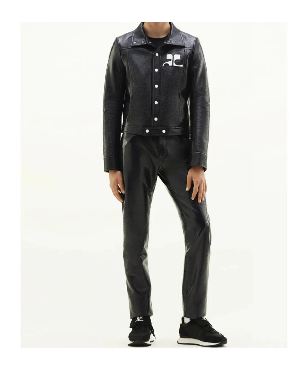 Faux-Leather Shirt Jacket