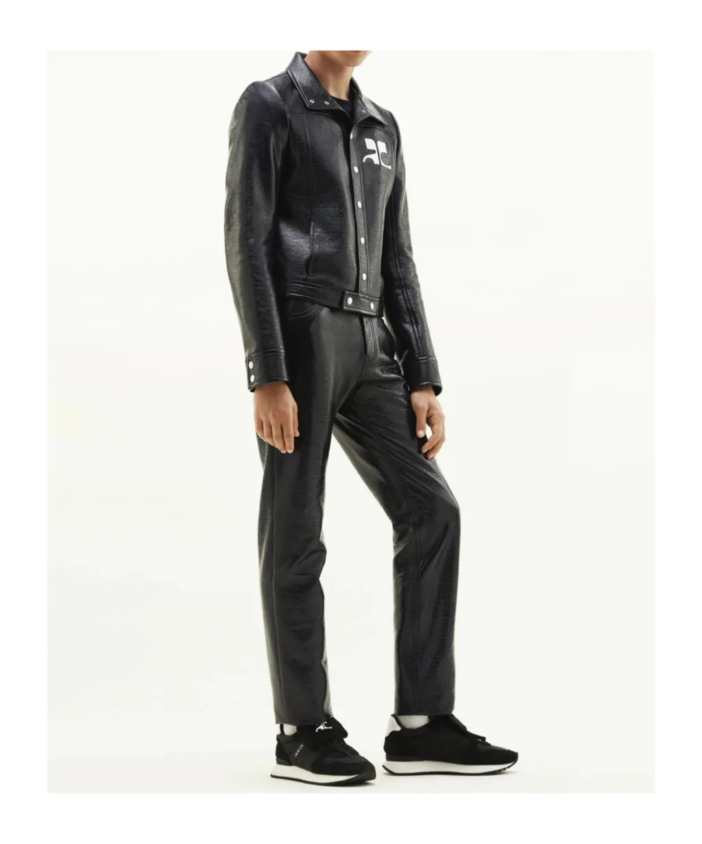 Faux-Leather Shirt Jacket