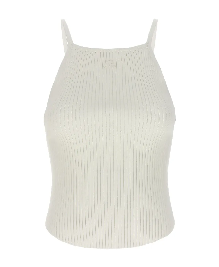 Logo-Embroidered Ribbed Tank Top