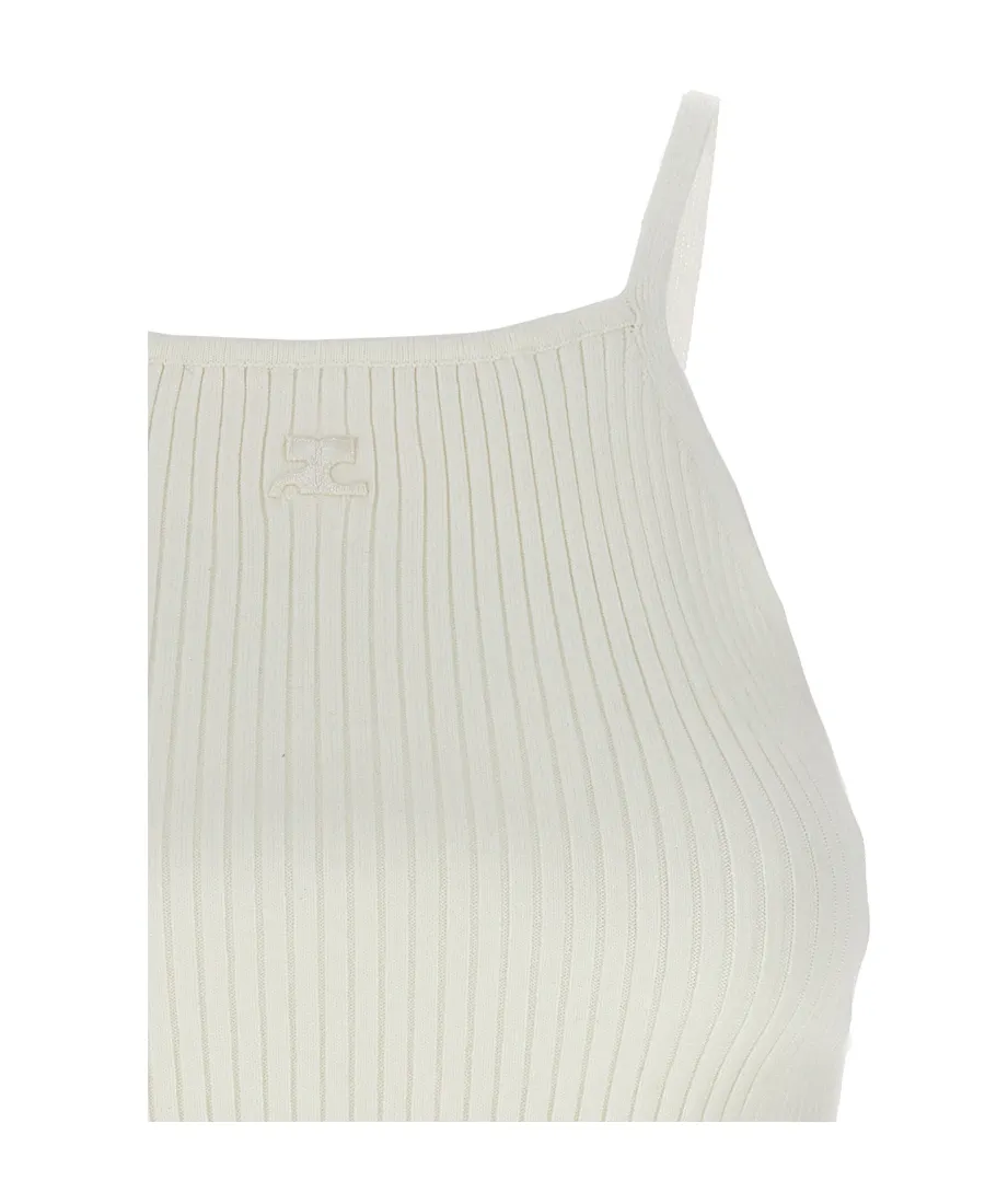 Logo-Embroidered Ribbed Tank Top
