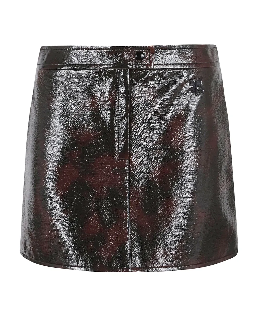 High Waist Straight Hem Mini Skirt