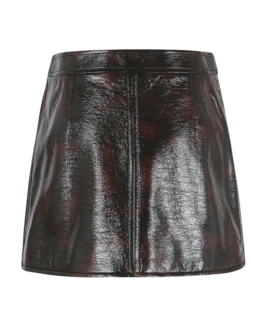 High Waist Straight Hem Mini Skirt