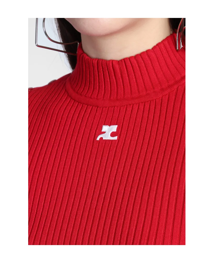 Logo-Appliqué Cropped Ribbed Jumper