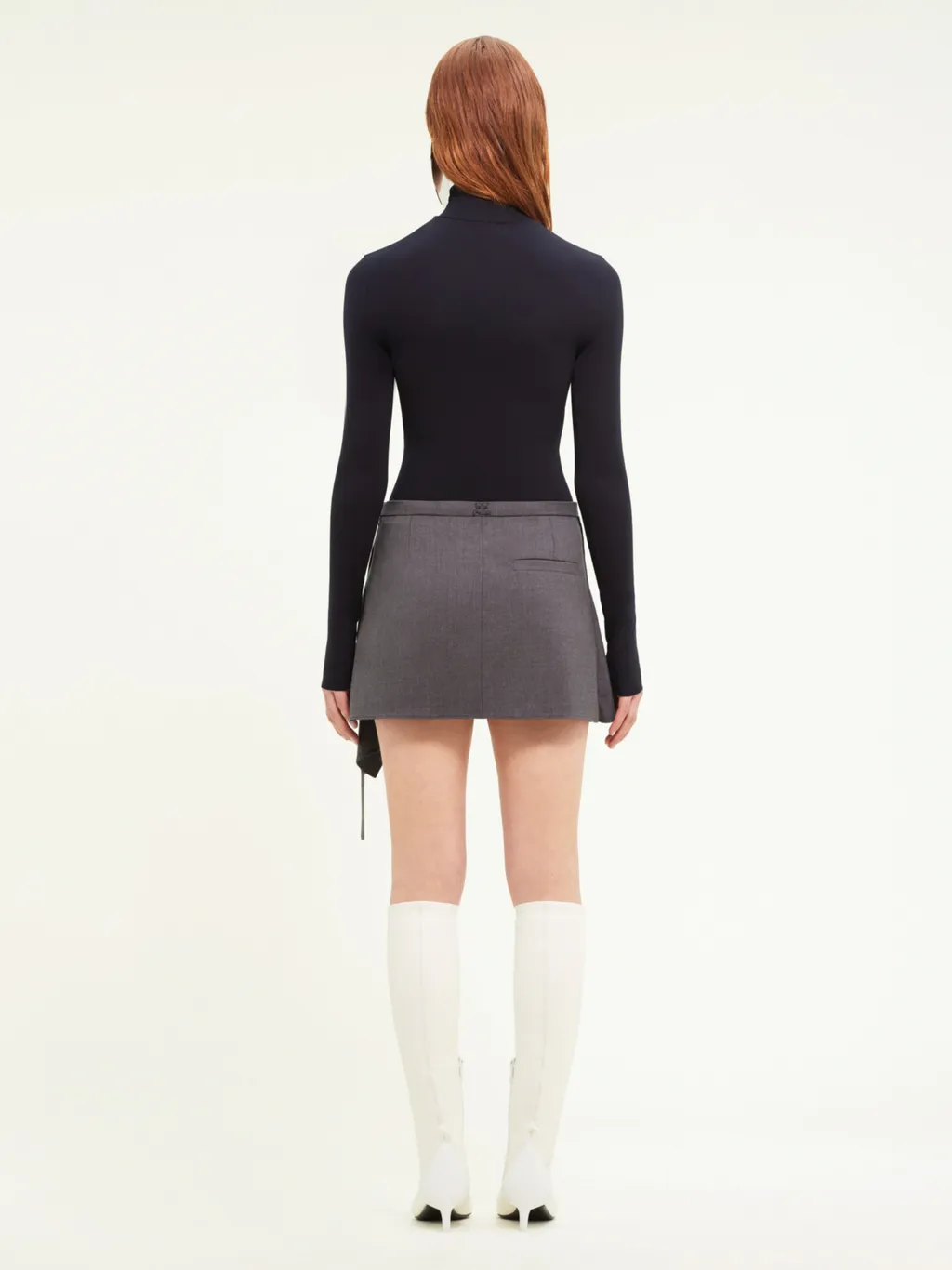 Draped Virgin Wool-Blend Mini Skirt