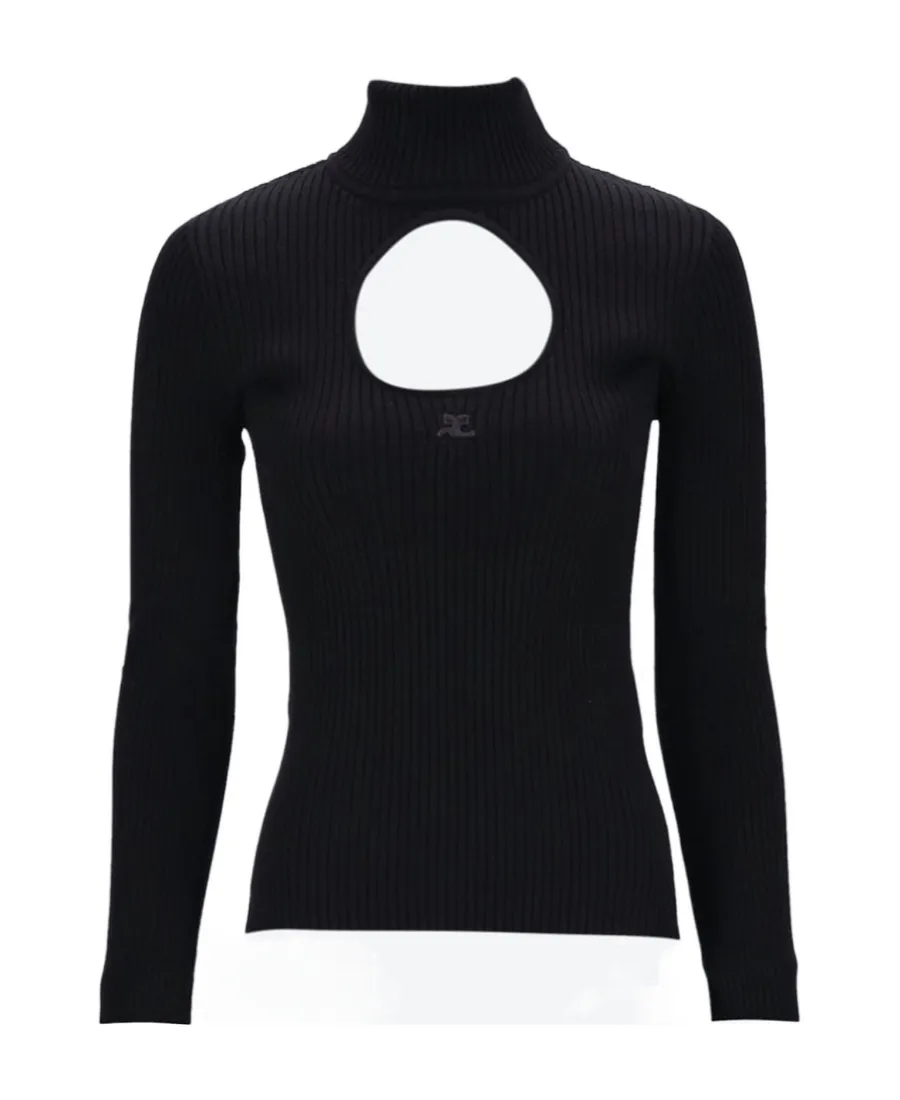 Cut-Out Straight Hem Jumper