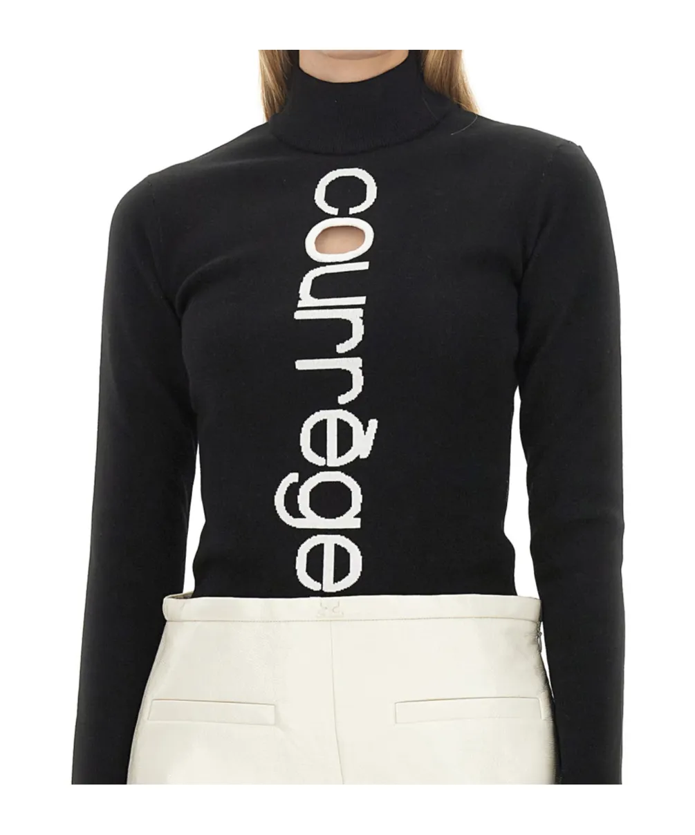 Logo Intarsia High Neck Jumper
