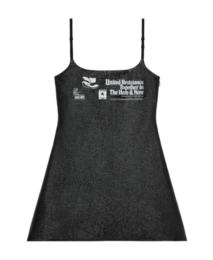 Resistance Vinyl Mini Slip Dress