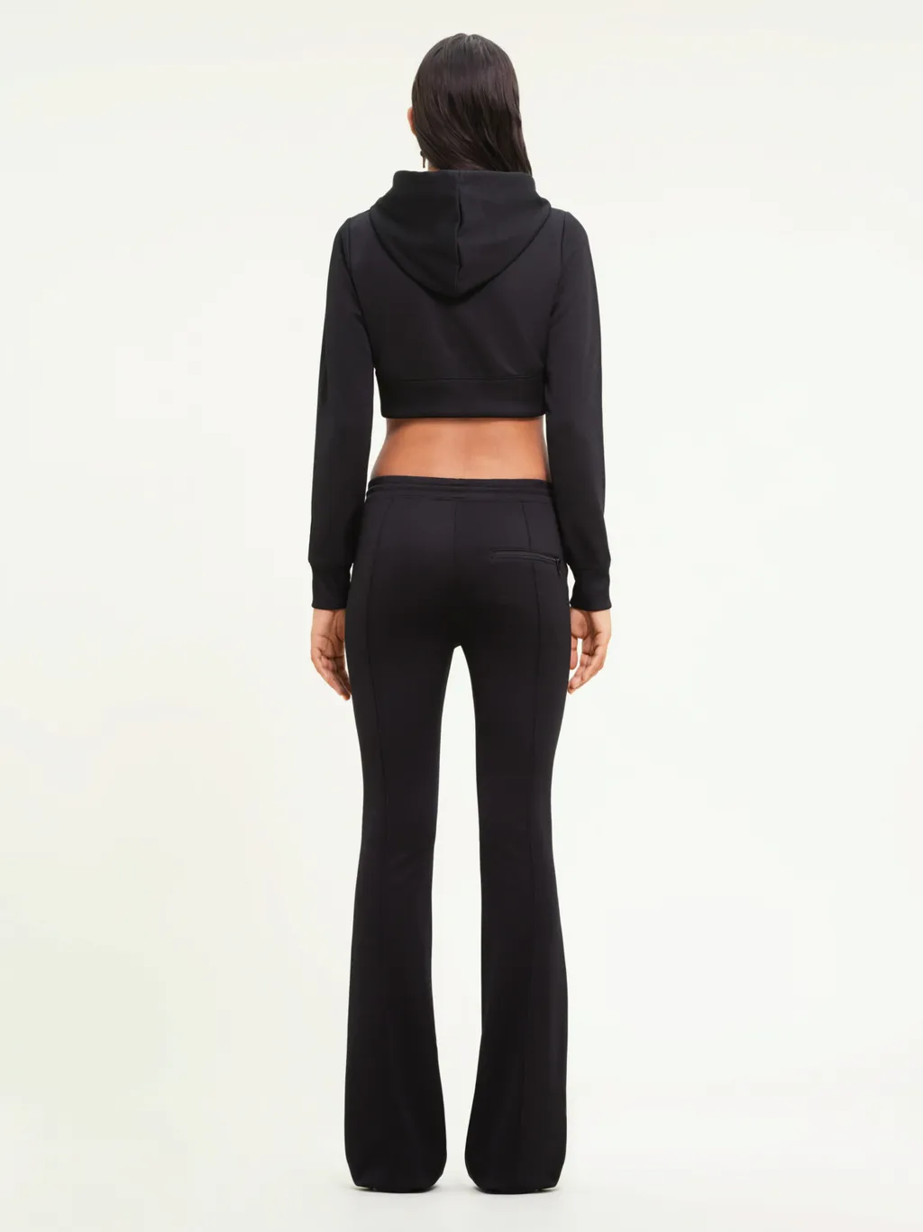 Logo-Patch Cropped Zipped Hoodie