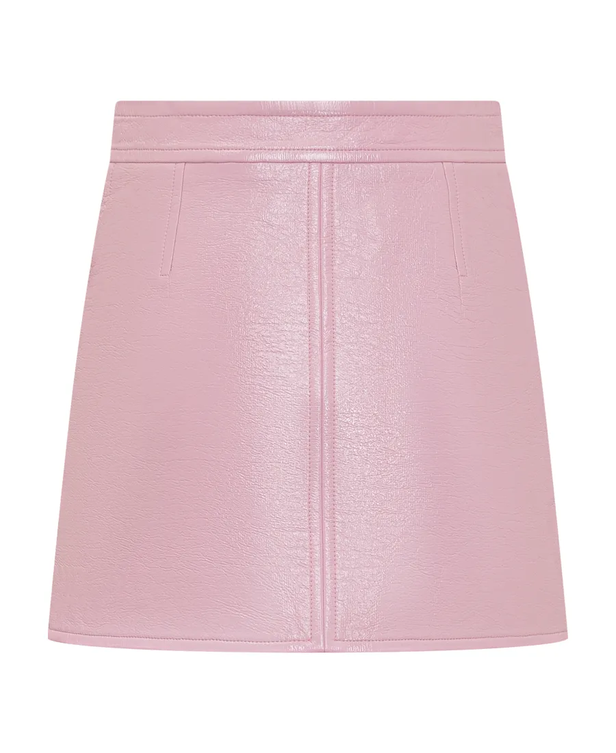 Reedition Vinyl Logo-Embroidered Mini Skirt