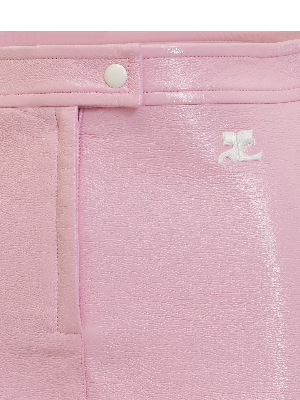 Reedition Vinyl Logo-Embroidered Mini Skirt