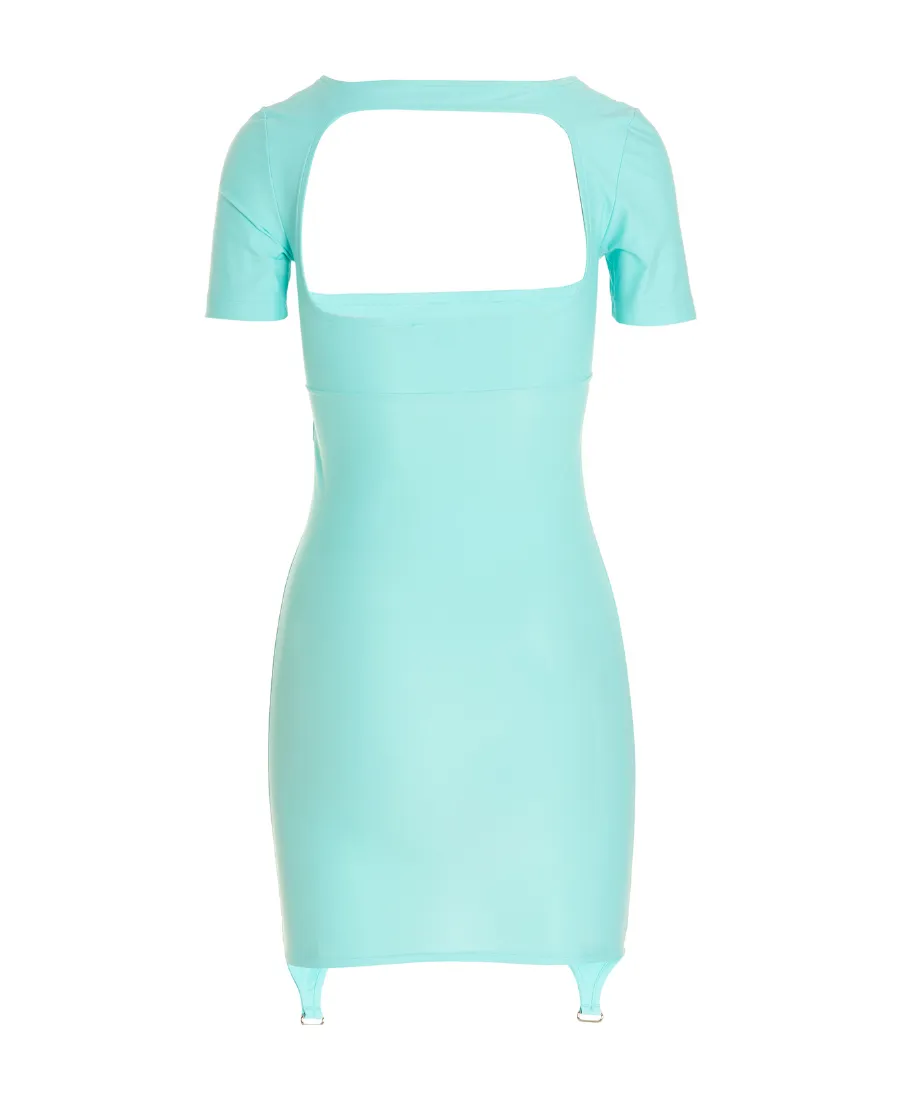 Logo-Embroidered Flared Mini Dress