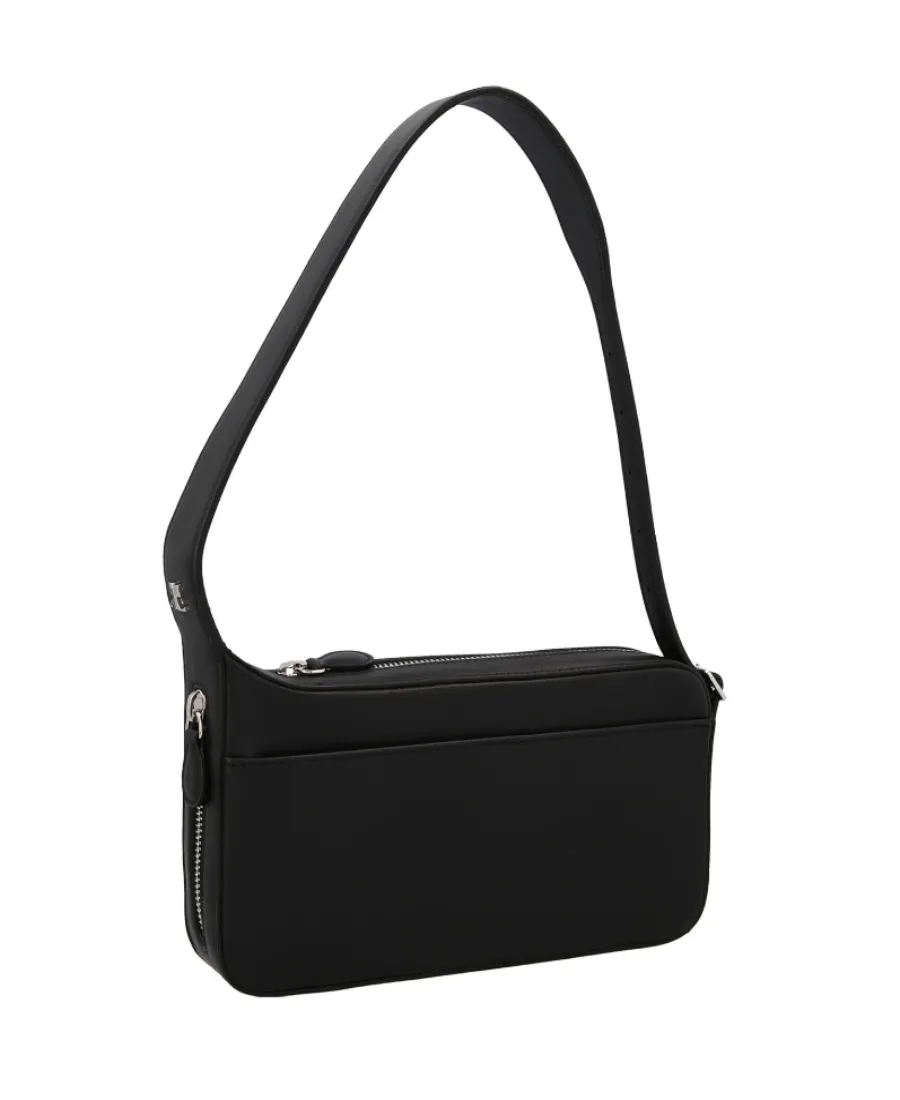Logo Plaque Zip-Up Shoulder Bag