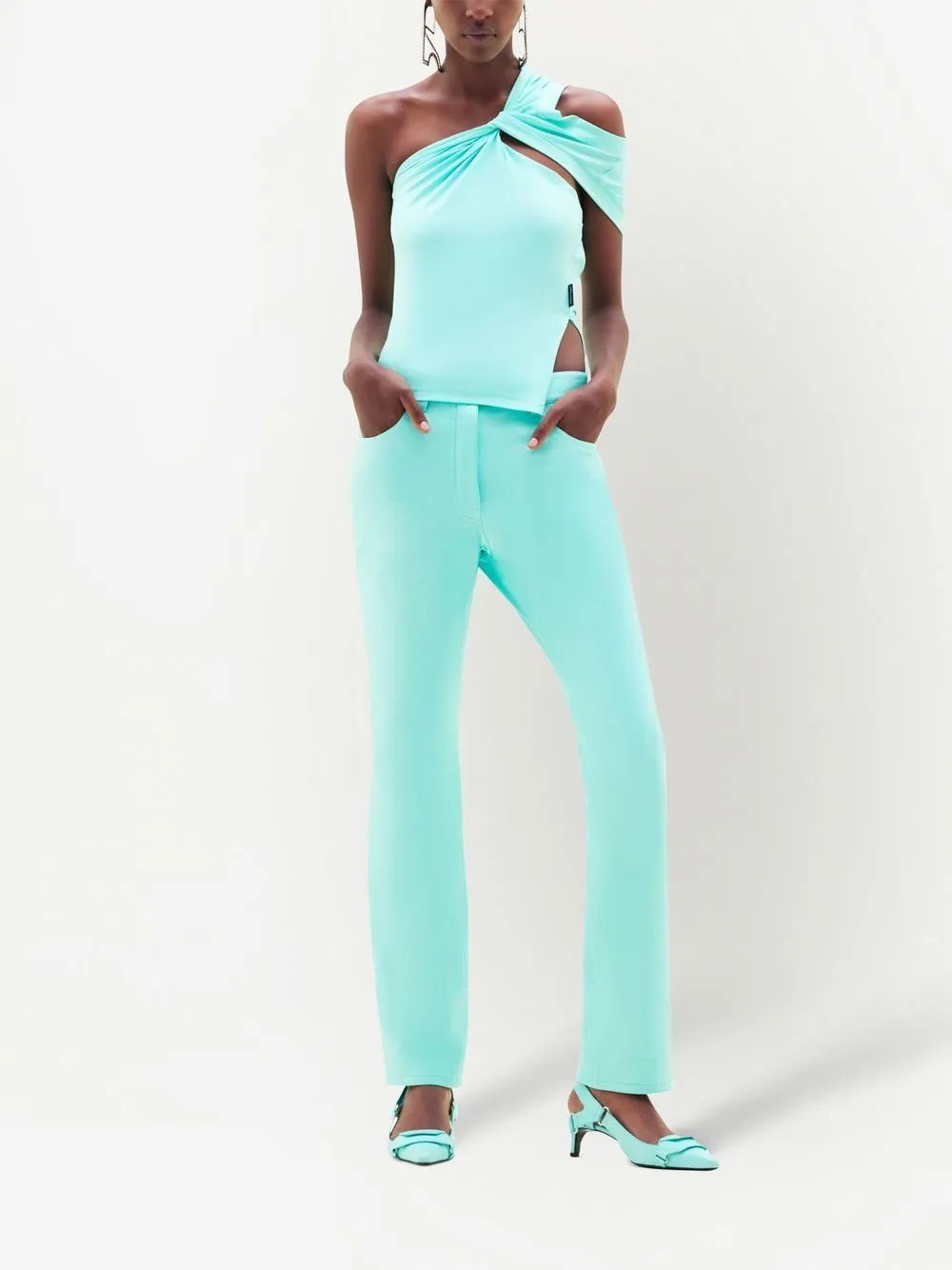 Vinyl Five-Pocket Trousers