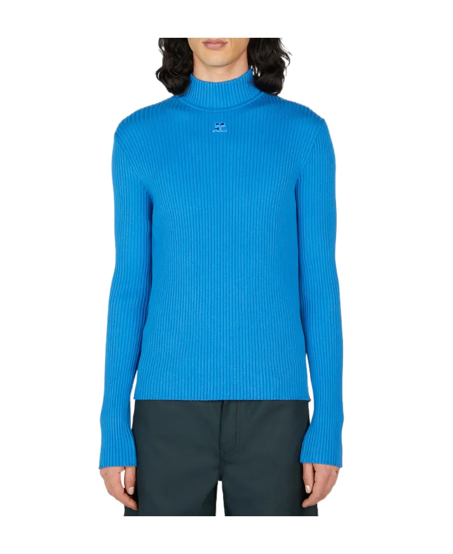 Ribbed-Knit Mock-Neck Jumper
