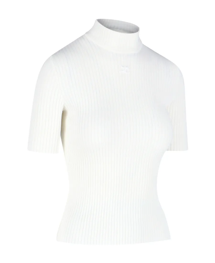 Reedition Short-Sleeved Ribbed Knit Jumper
