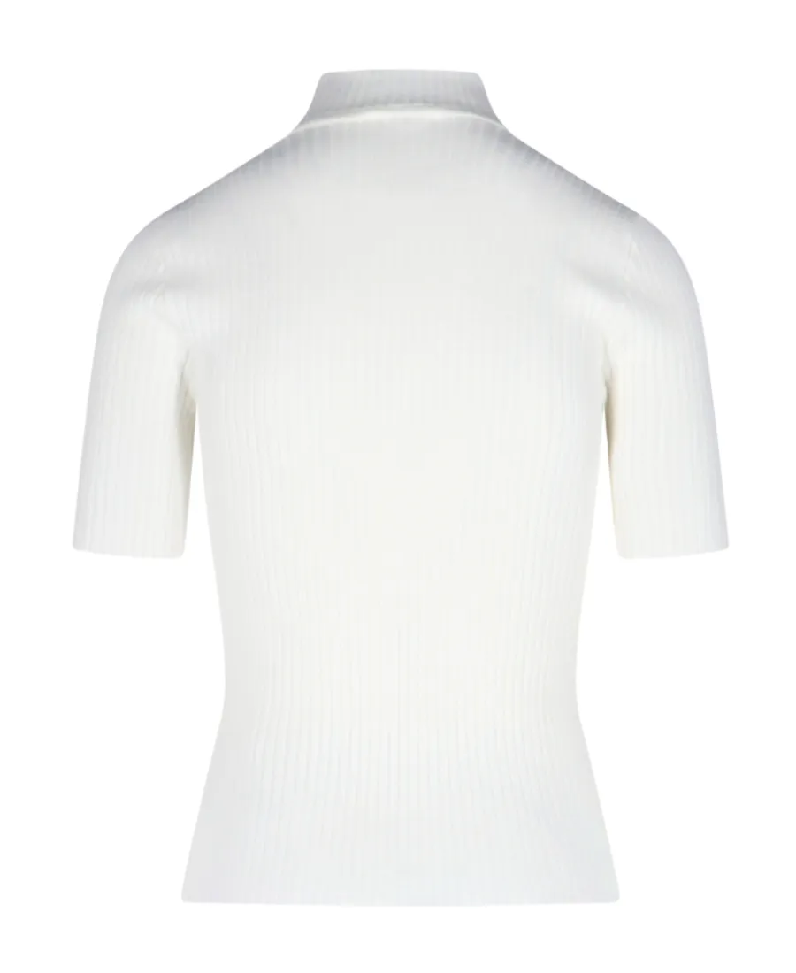 Reedition Short-Sleeved Ribbed Knit Jumper