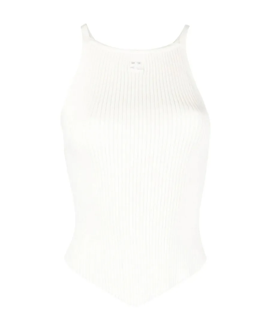 Rib-Knit Pointy Tank Top