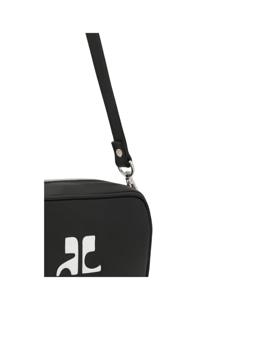 Logo Detailed Zipped Shoulder Bag