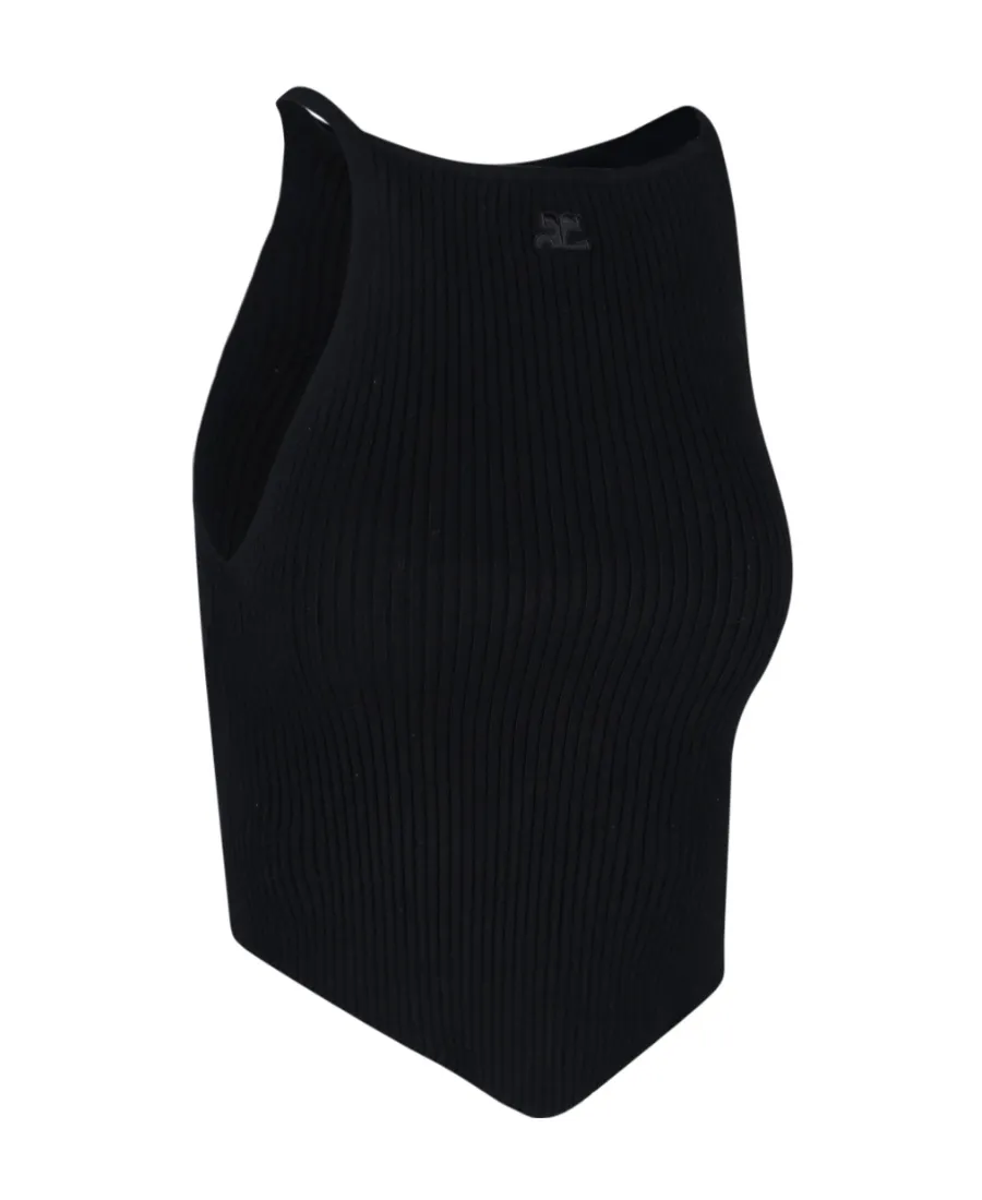 Rib Knit Pointy Tank Top