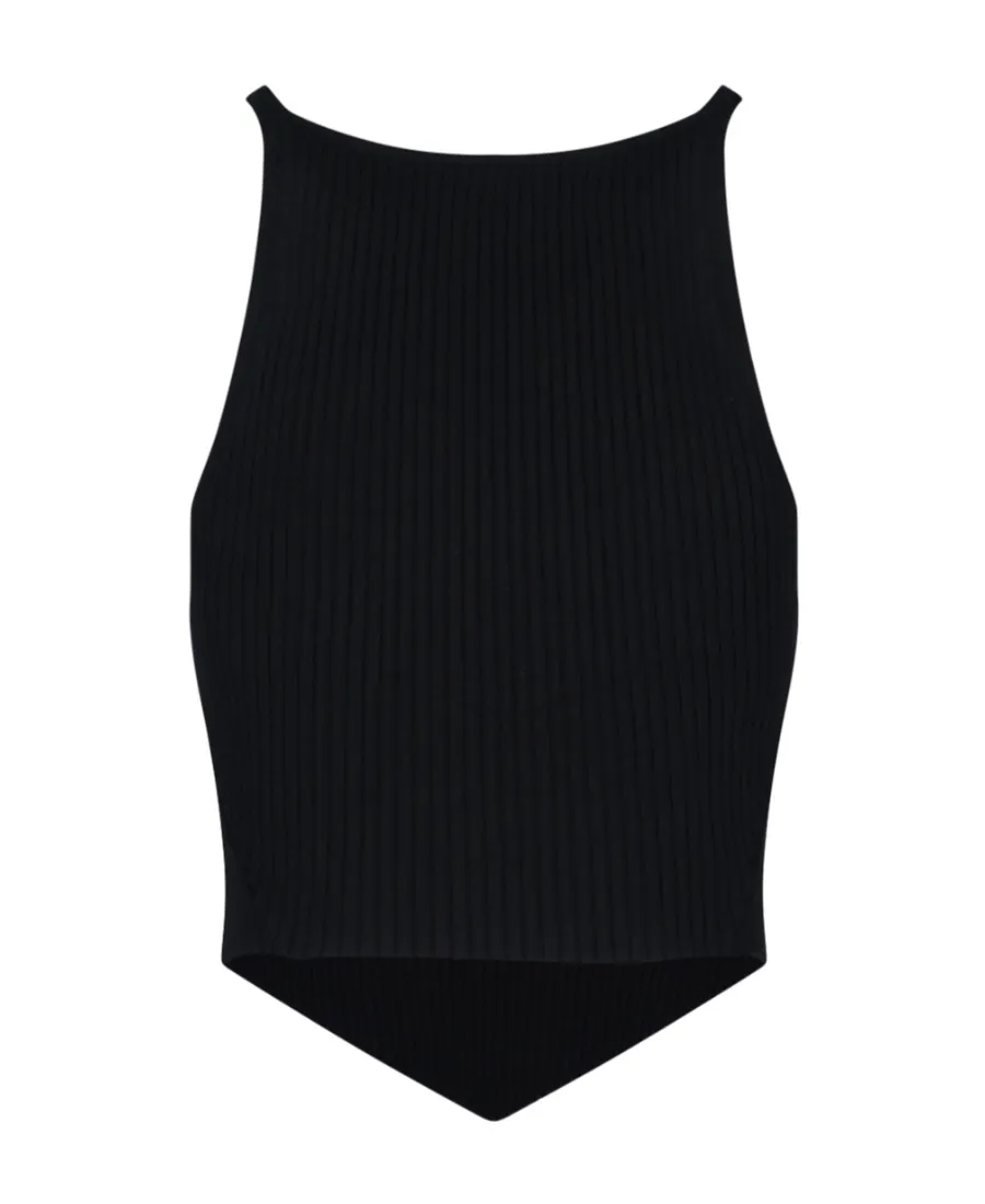 Rib Knit Pointy Tank Top