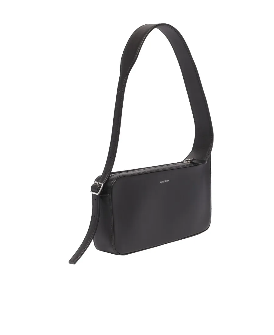 Logo Printed Zip-Up Shoulder Bag
