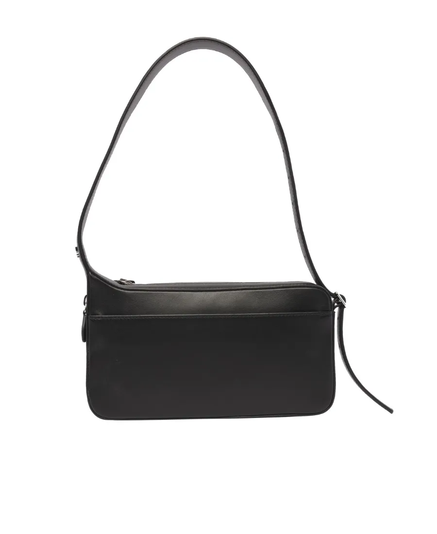 Logo Printed Zip-Up Shoulder Bag