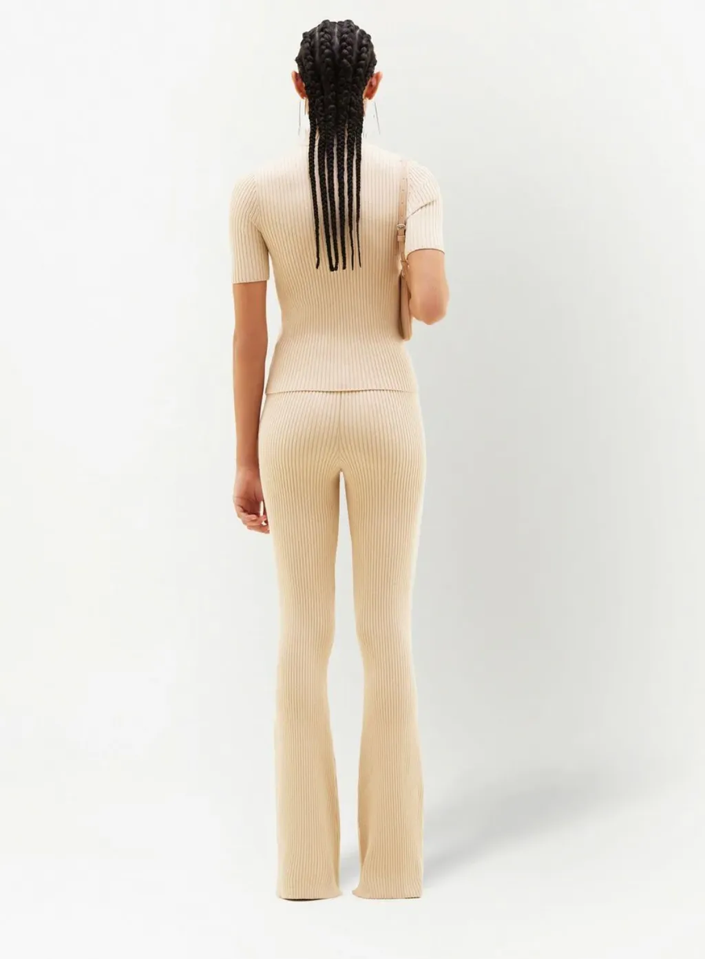 Reedition Rib-Knit Flared Trousers
