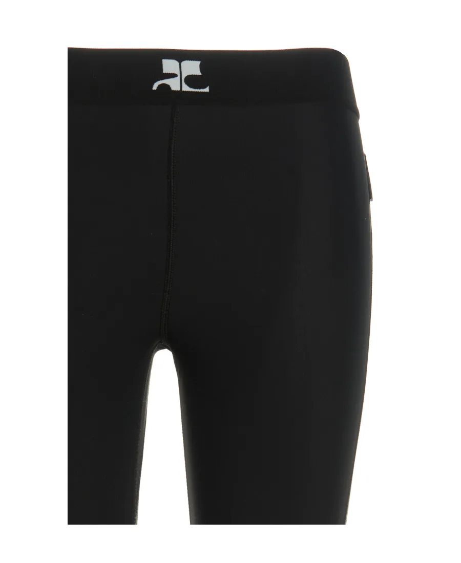 Logo Printed Racer Leggings