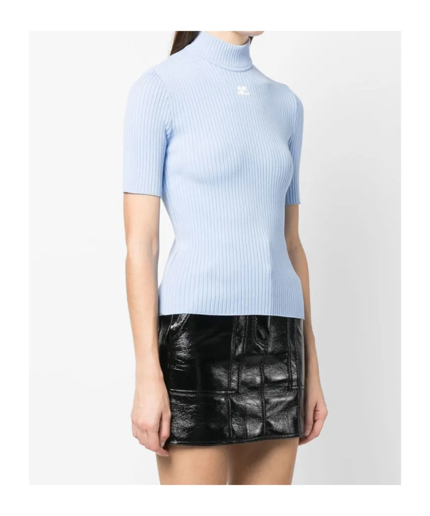 Reedition Short-Sleeved Ribbed Jumper
