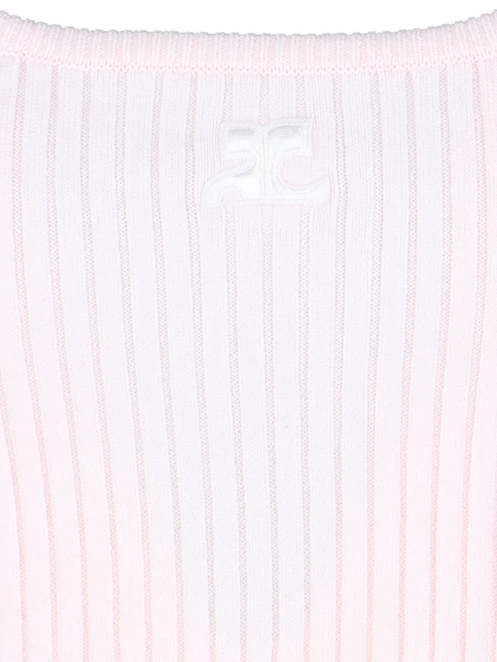 Logo Embroidered Ribbed Sleeveless Top
