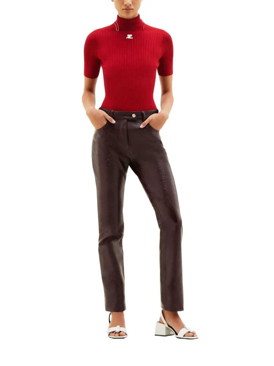 Reedition Short-Sleeved Ribbed Knit Jumper