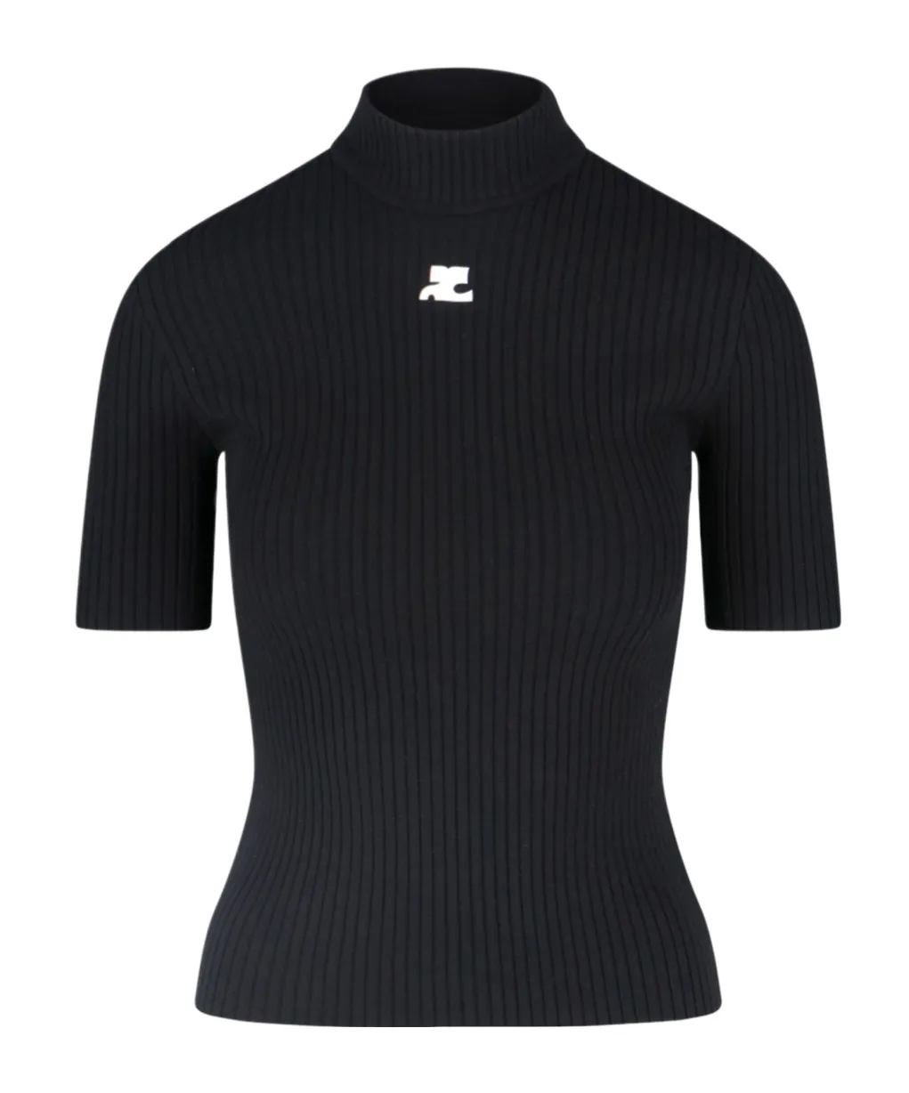 Reedition Short-Sleeved Ribbed Knit Jumper