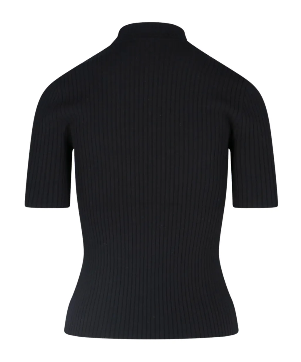 Reedition Short-Sleeved Ribbed Knit Jumper