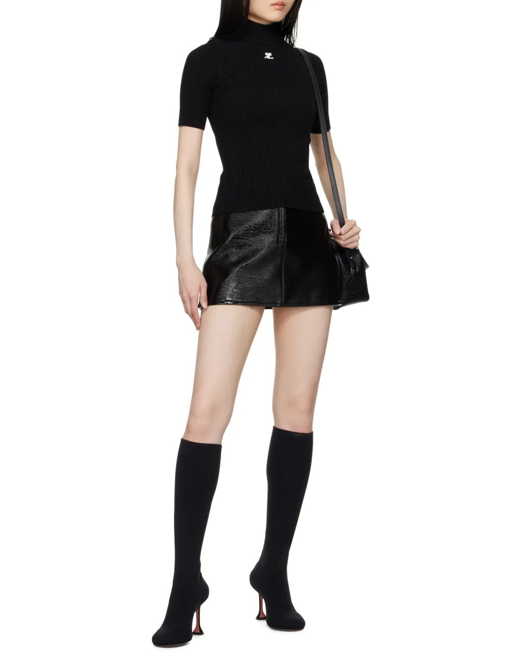 Reedition Short-Sleeved Ribbed Knit Jumper