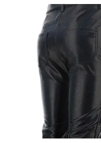 Logo Embossed Faux-Leather Slim Pants
