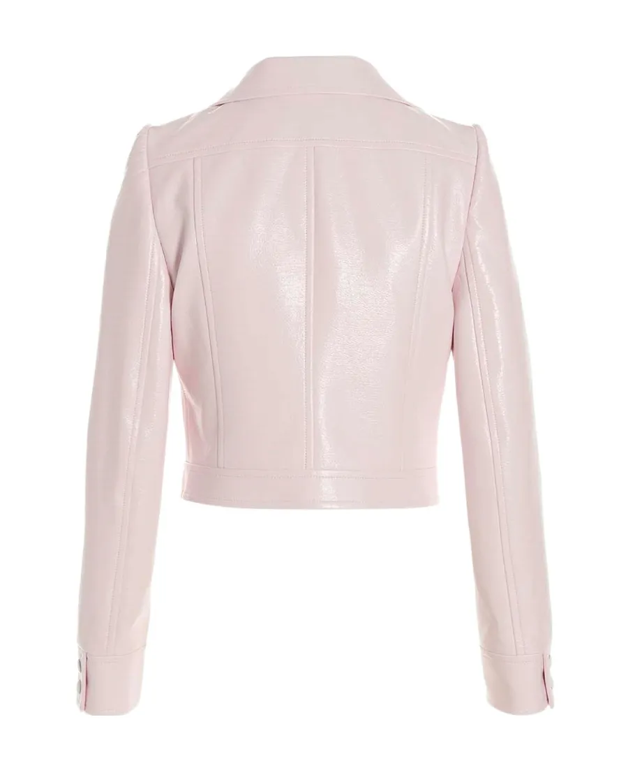 Vinyl Straight Hem Cropped Jacket