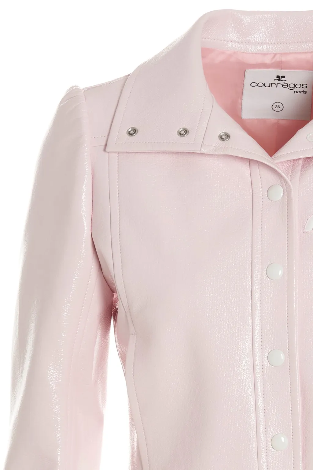 Vinyl Straight Hem Cropped Jacket
