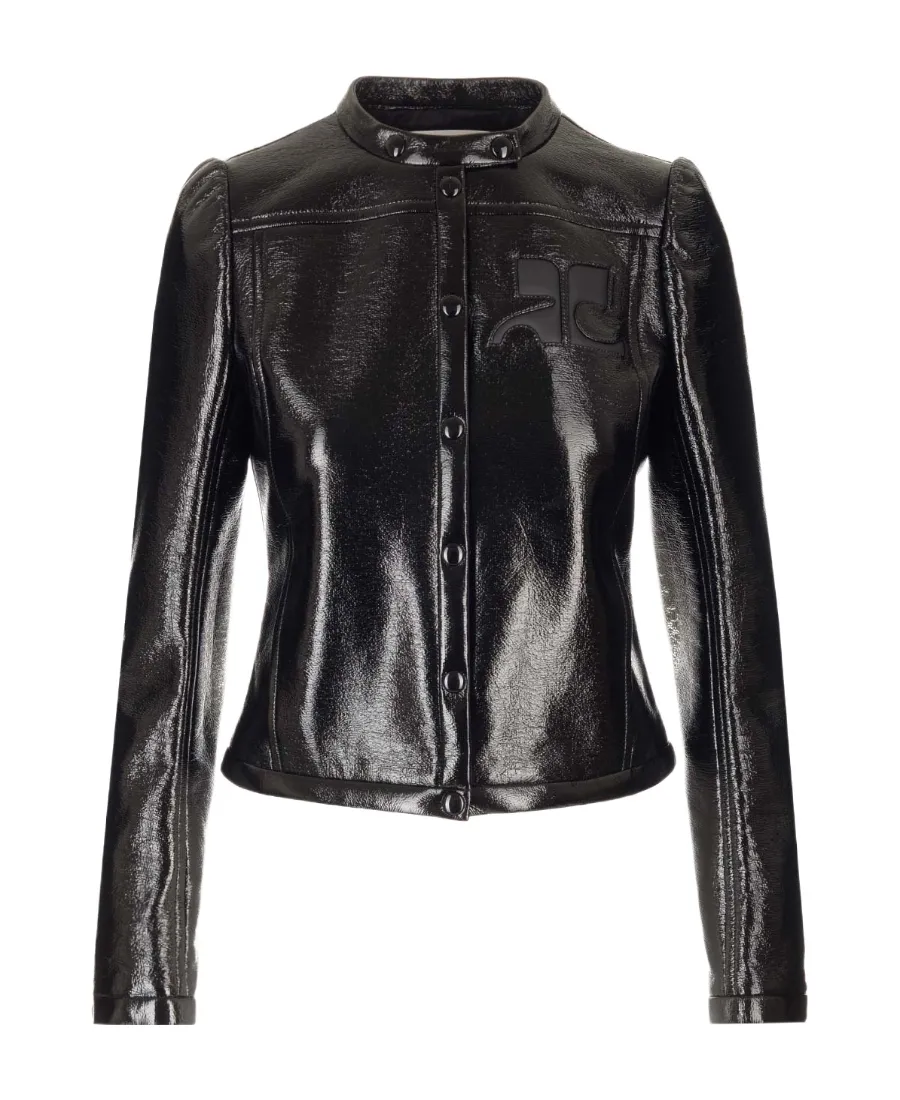 Vinyl Logo Patch Biker Jacket